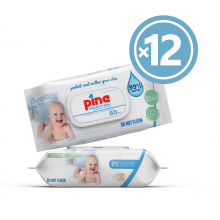 PINE WATER WIPES 99% вода, 12 пакета х 80бр