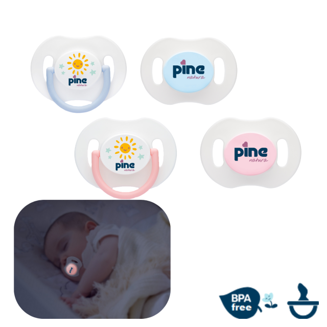 ЗАЛЪГАЛКА PINE NATURA Sun and Moon, с кутия, 2броя, 6-18 месеца