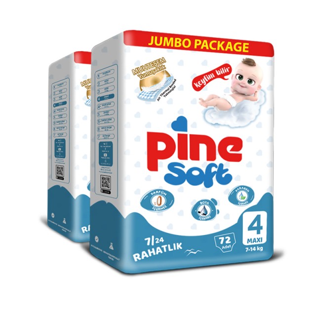 ПРОМО ПАКЕТ PINE SOFT JUMBO 4 /7-14кг/ 144бр